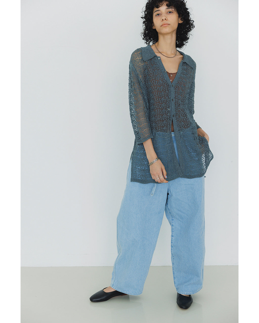 【Crouka別注色】 ラウンド ワイド デニム トラウザー Round wide denim Trousers デニムパンツJ231DN01