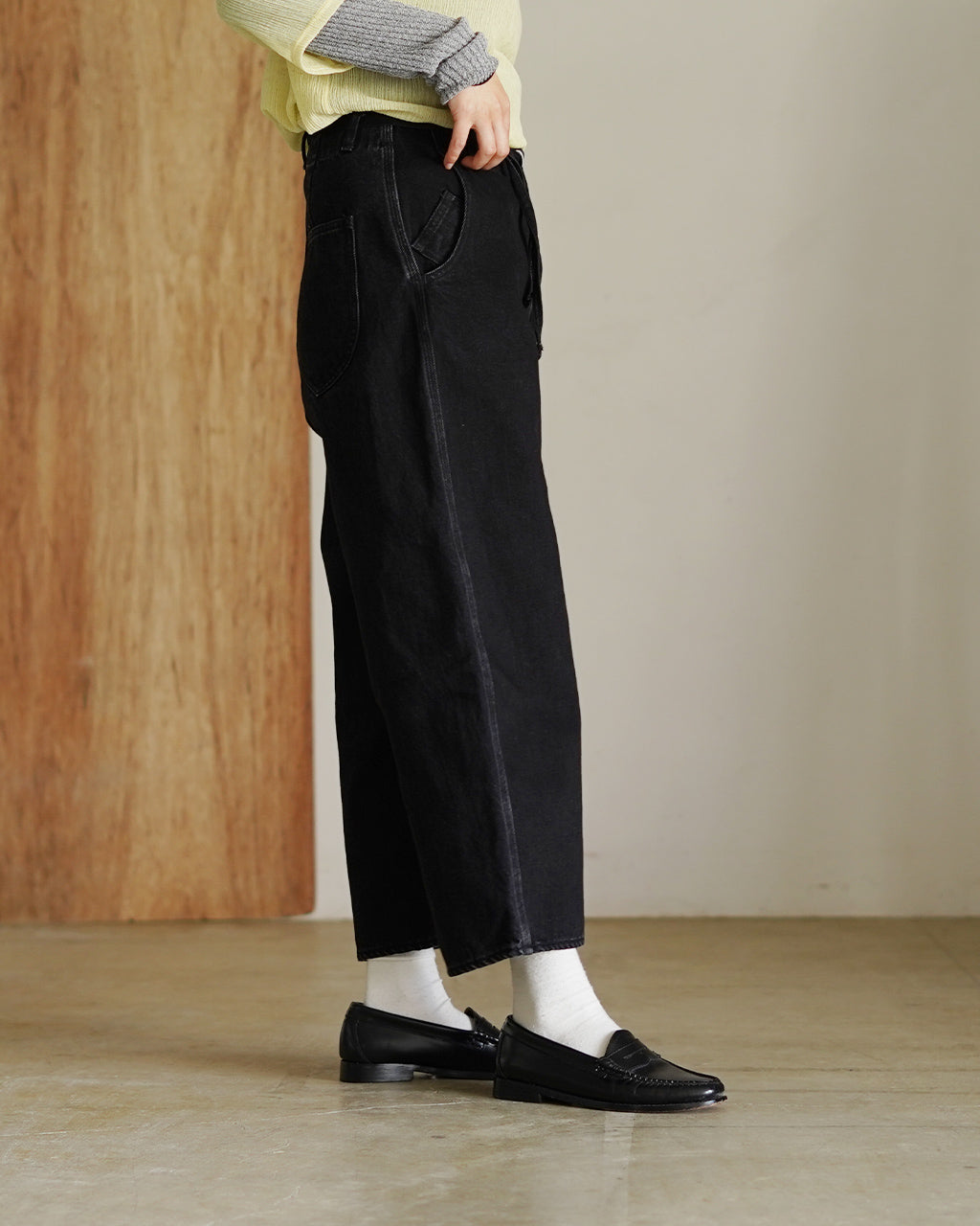 【Crouka別注色】Round wide denim Trousers J231DN01