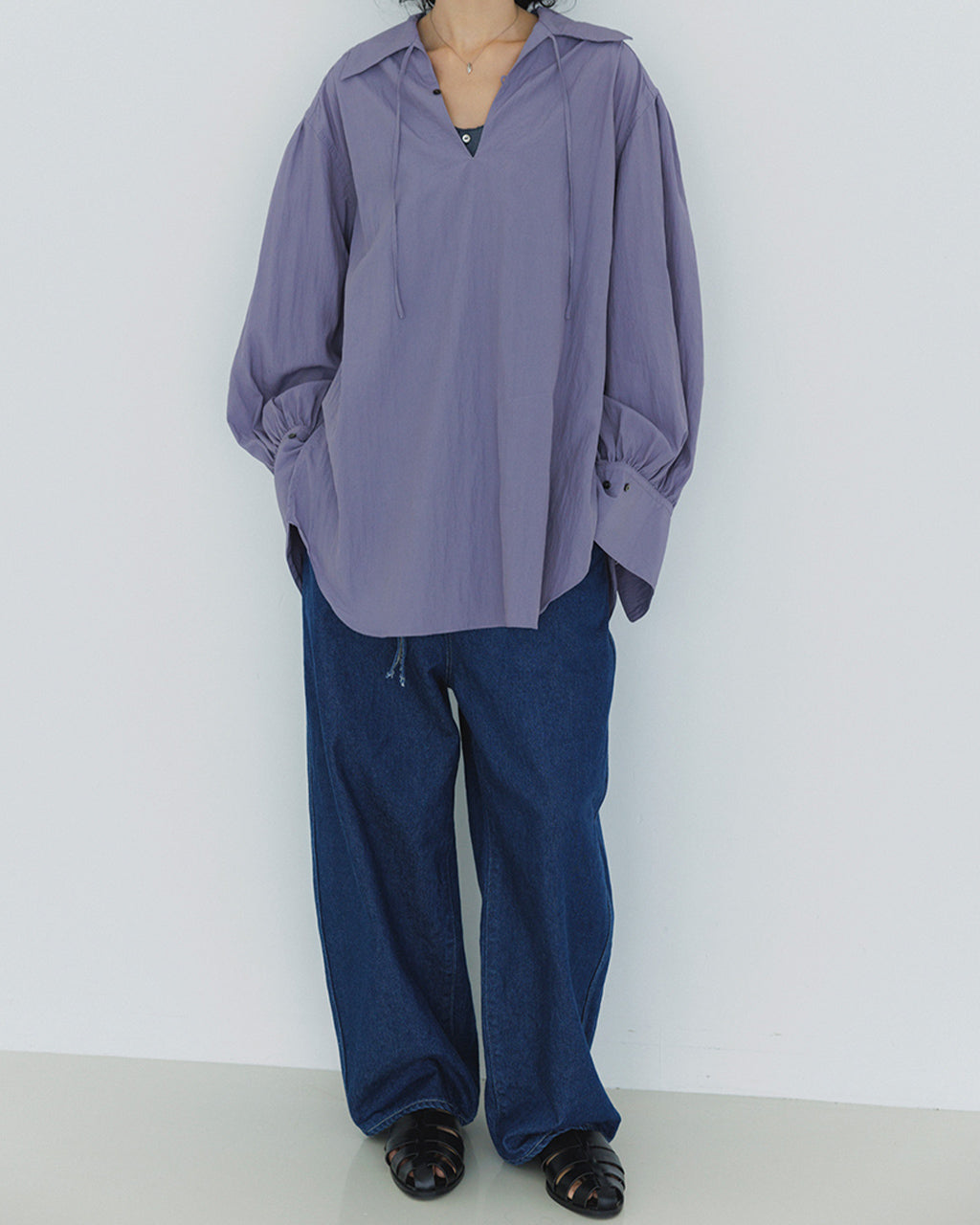 【Crouka別注色】Round wide denim Trousers J231DN01