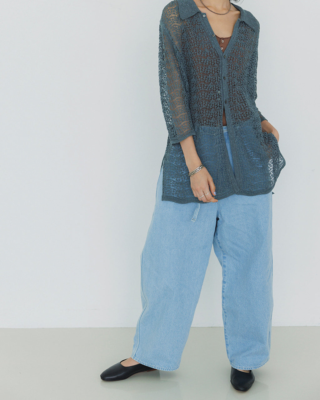 【Crouka別注色】Round wide denim Trousers J231DN01