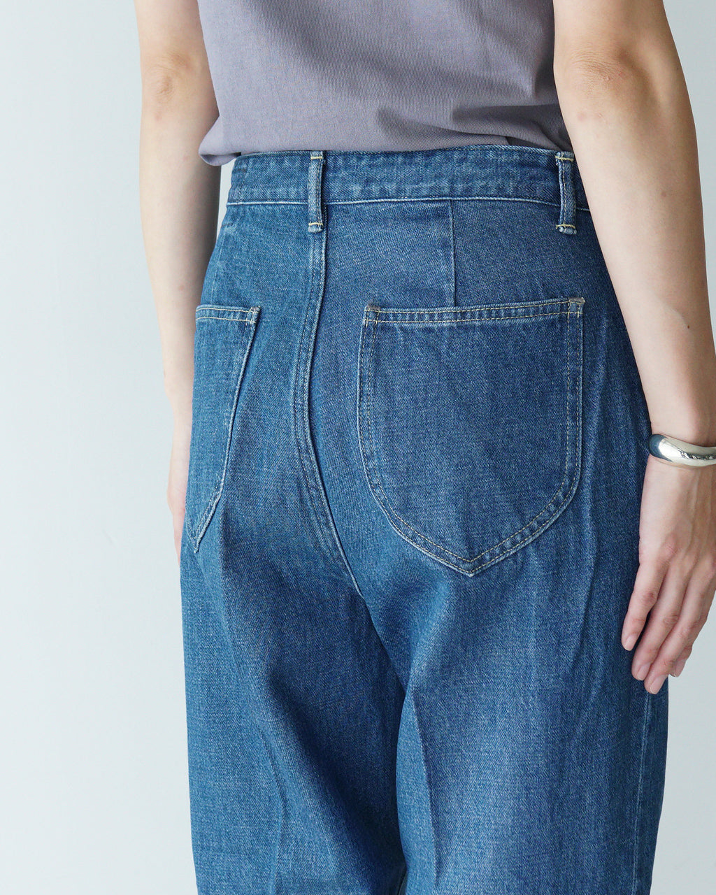 デニムパンツ センタープレス ジーンズ トラウザー ストーンバイオ ハイウエスト ローウエスト Center Crease Denim Trousers J251DN01