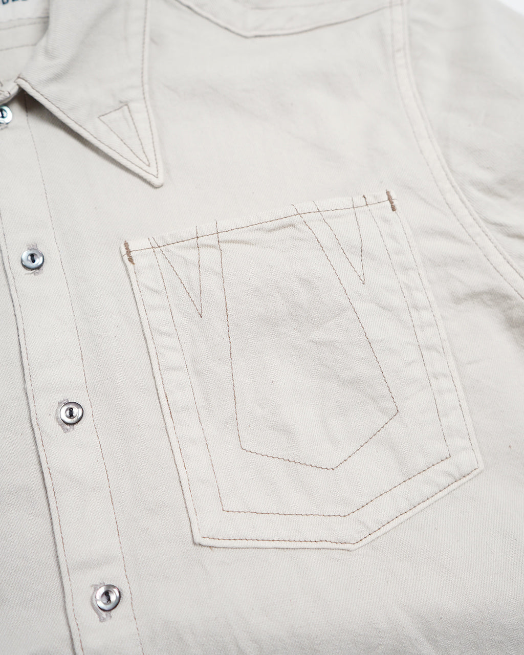 デニムシャツ Denim Shirt 8oz ジャケット 長袖 オーバーサイズ 幾何学模様 ステッチワーク J251SH01