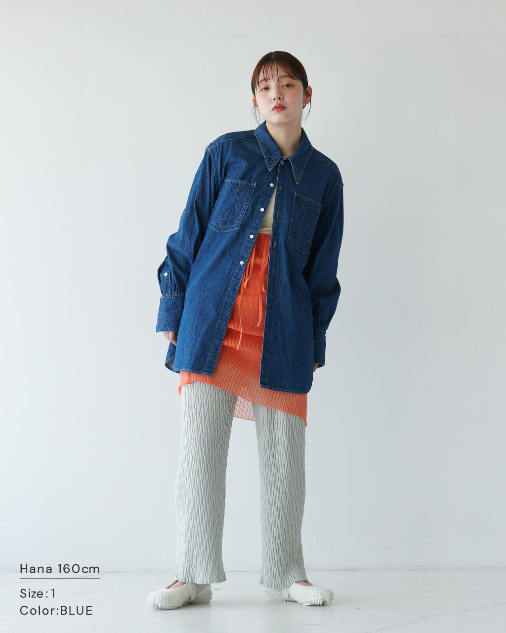 JOICEADDED ジョイスアディッド デニムシャツ Denim Shirt 8oz ジャケット 長袖 オーバーサイズ 幾何学模様 ステッチワーク J251SH01 【送料無料】