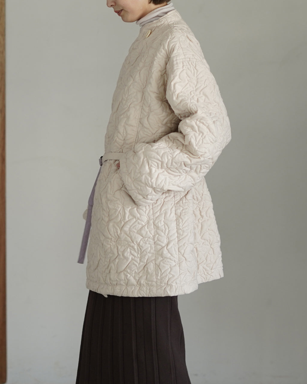 Geometric Leaves Quilted RV Coat J253CO01