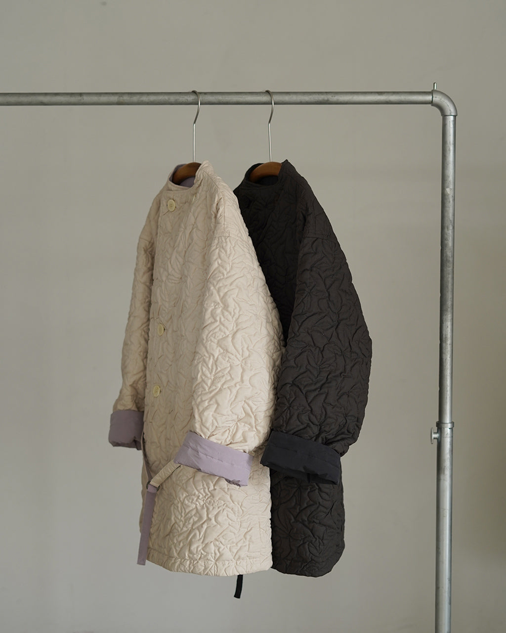 Geometric Leaves Quilted RV Coat J253CO01