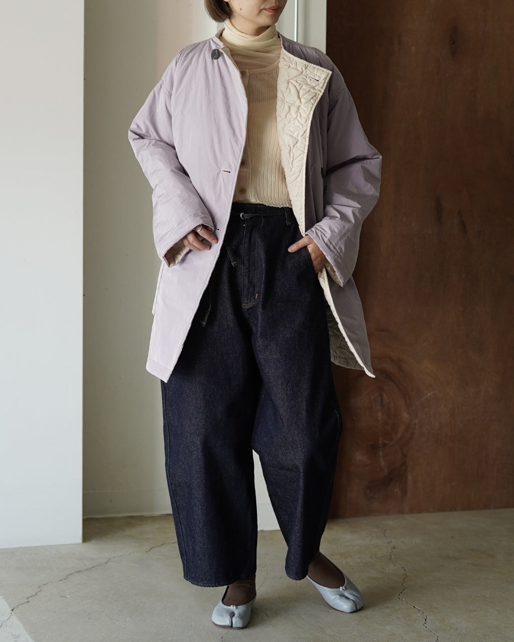 Geometric Leaves Quilted RV Coat J253CO01