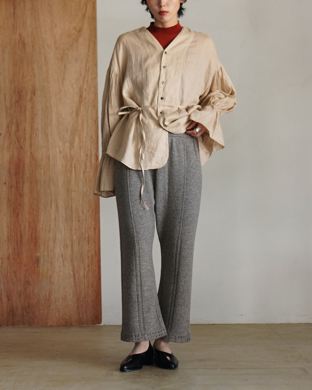 Triangle Pattern Knit Pants J253KN06
