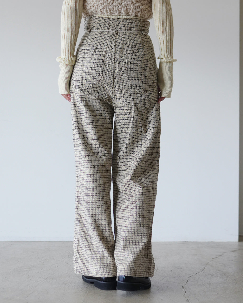 Lean FR Trousers - Beige-Check J263PT01