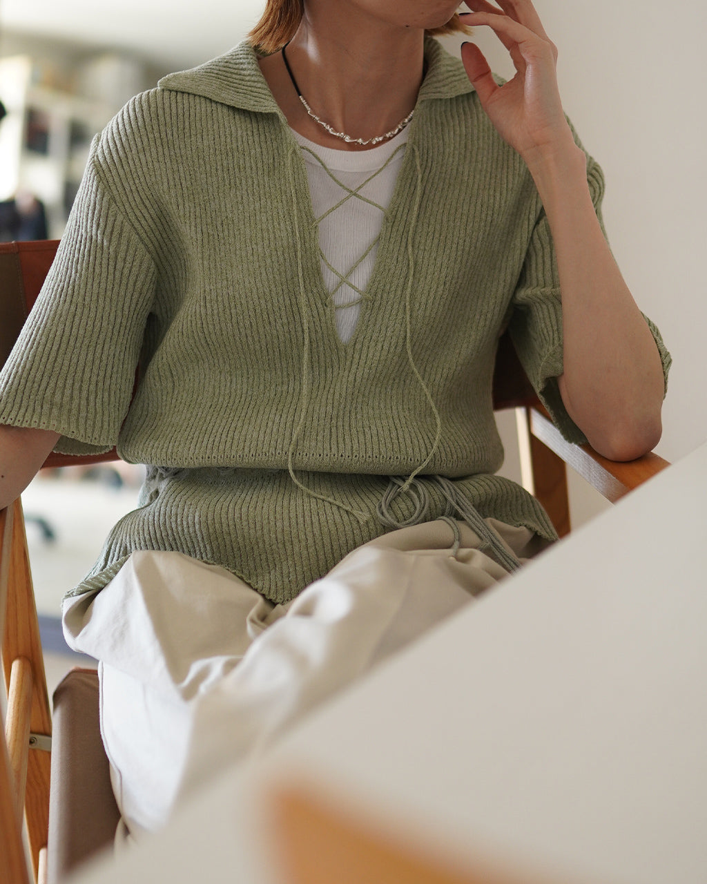 Subtle Accent Knit Polo J261KN05