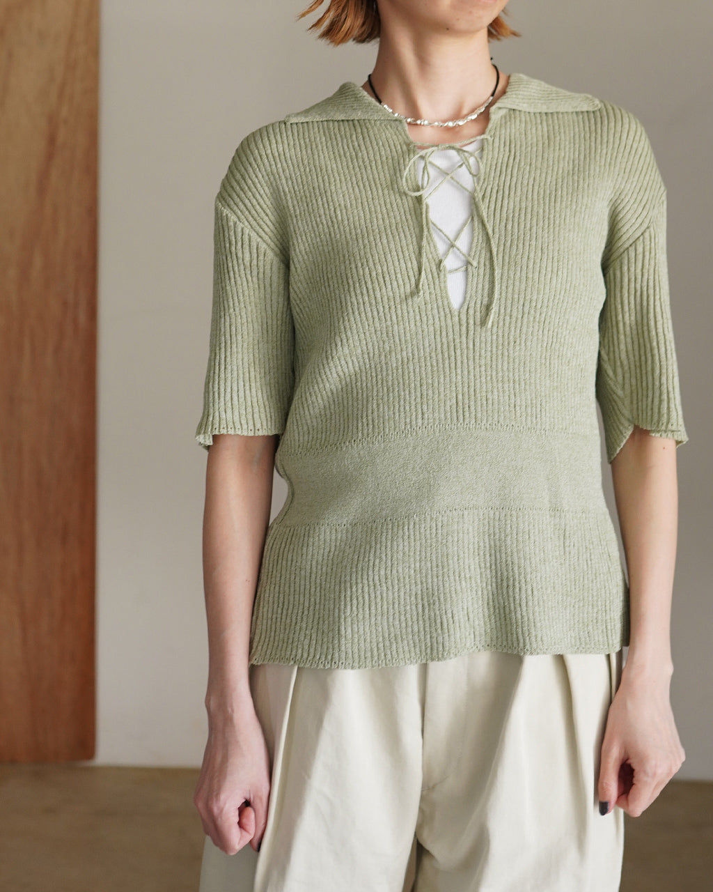 Subtle Accent Knit Polo J261KN05