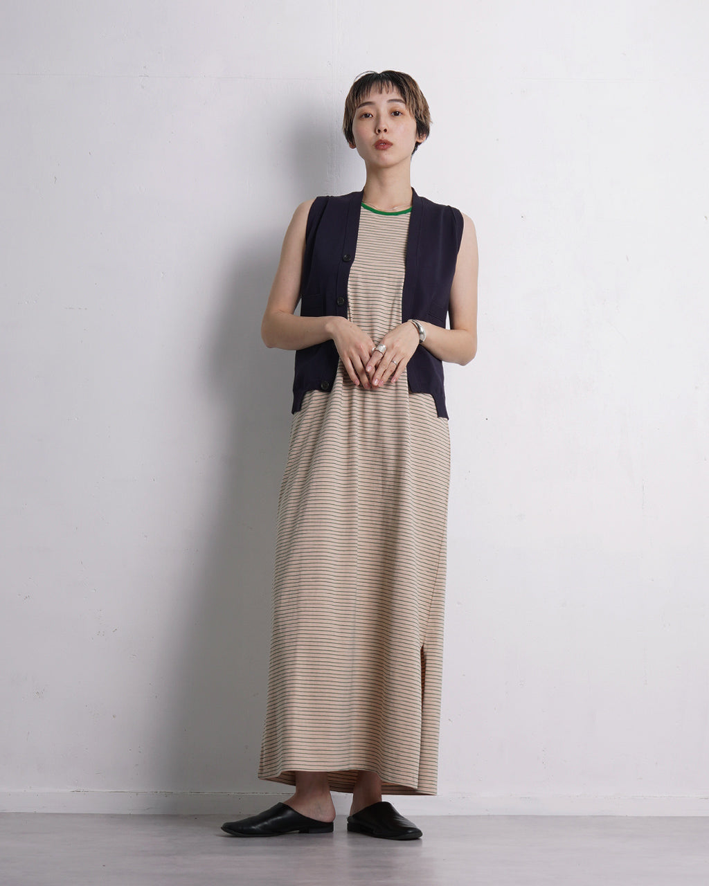 【SALE!20%OFF】ハイツイストヤーンベスト ニット セーター 25SS-20-N