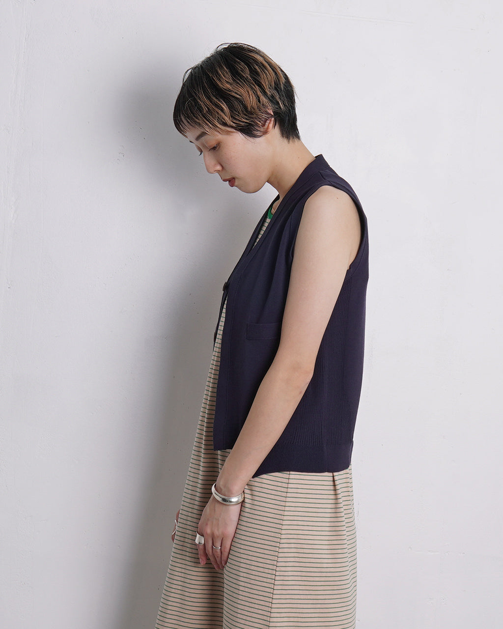 【SALE!20%OFF】ハイツイストヤーンベスト ニット セーター 25SS-20-N