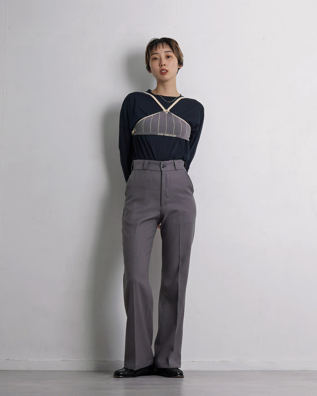 【アウトレット!20%OFF】ハイツイストヤーントライアングルトップ ニットビスチェ 25SS-21-N【送料無料】
