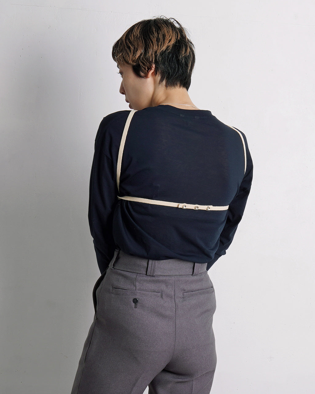 【アウトレット!20%OFF】ハイツイストヤーントライアングルトップ ニットビスチェ 25SS-21-N【送料無料】