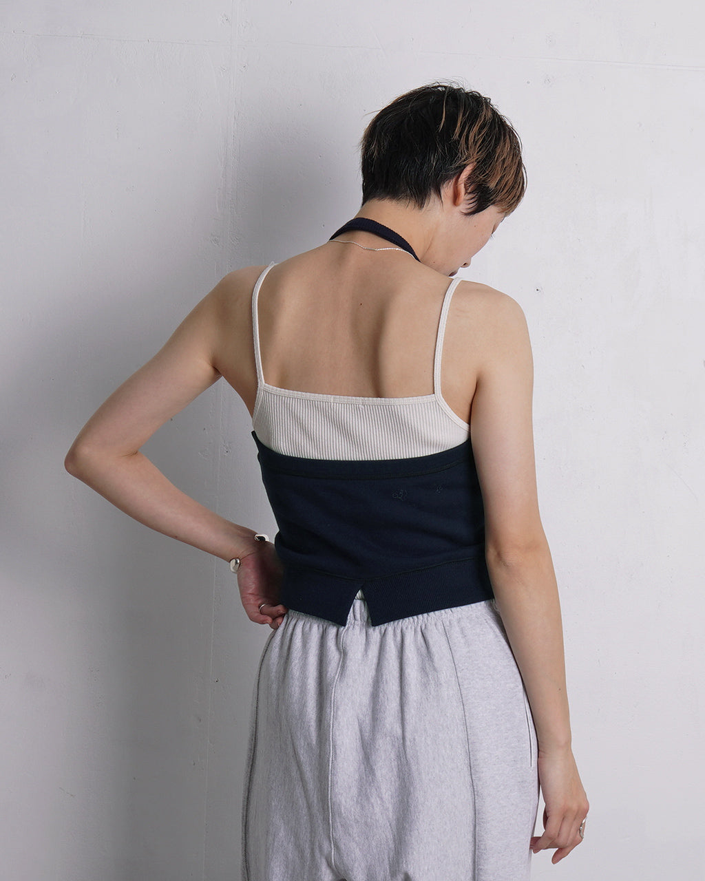 【アウトレット!20%OFF】スウェットホルターネック トップス ビスチェ ノースリーブ 25SS-26-S 【送料無料】