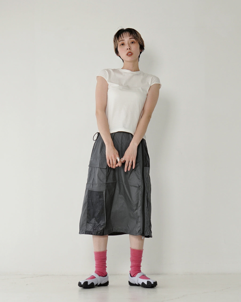 【アウトレット!20%OFF】フレンチスリーブ Tシャツ クルーネック カットソー コンパクト コットン 25SS-28-S【送料無料】