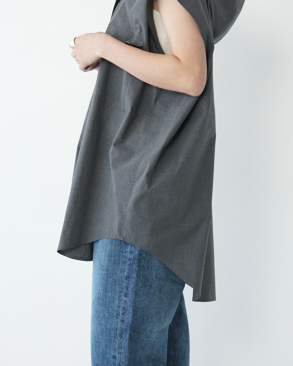 【アウトレット!20%OFF】フード ノースリーブ シャツ 25SS-5-J【送料無料】