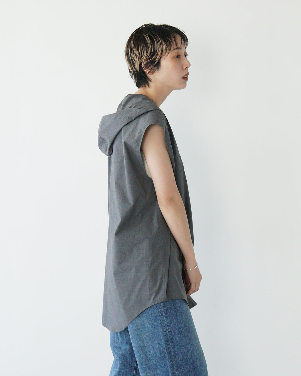 【アウトレット!20%OFF】フード ノースリーブ シャツ 25SS-5-J【送料無料】