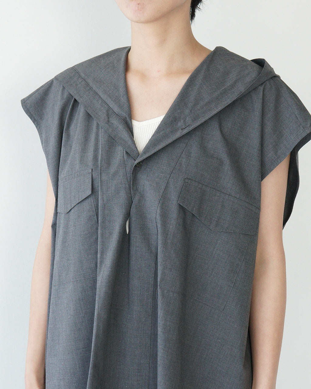 【アウトレット!20%OFF】フード ノースリーブ シャツ 25SS-5-J【送料無料】