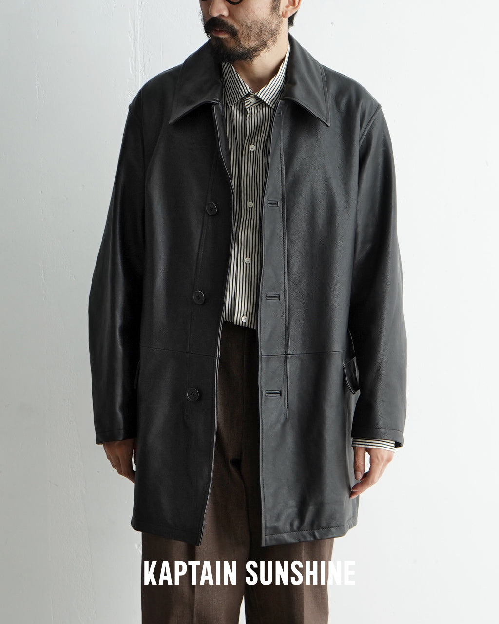 【SALE!20%OFF】KAPTAIN SUNSHINE キャプテンサンシャイン レザーコート 本革 ハンターコート HUNTER COAT KS24FCO05J【送料無料】