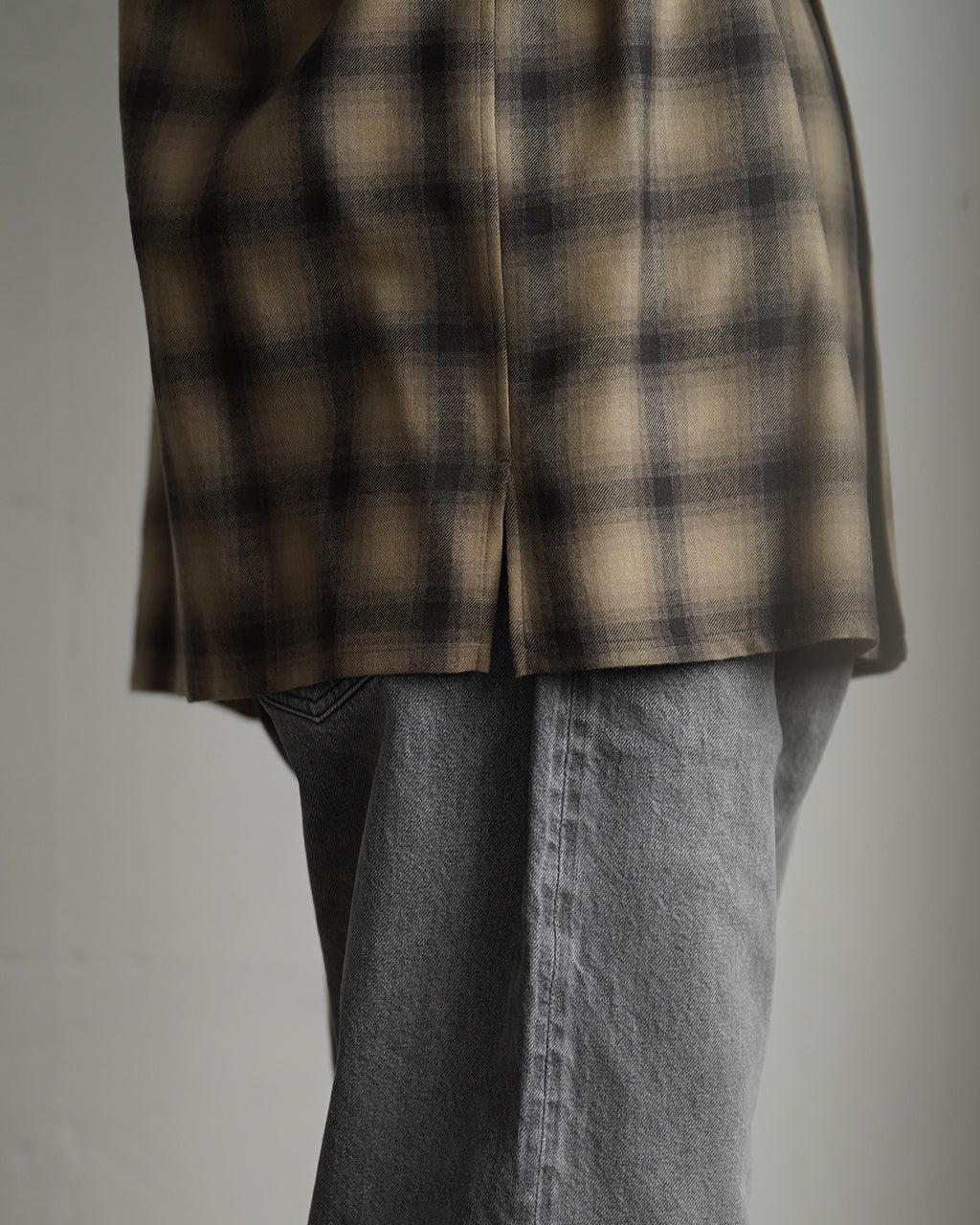 Wool Ombre Open Collared Shirt KS25FSH04