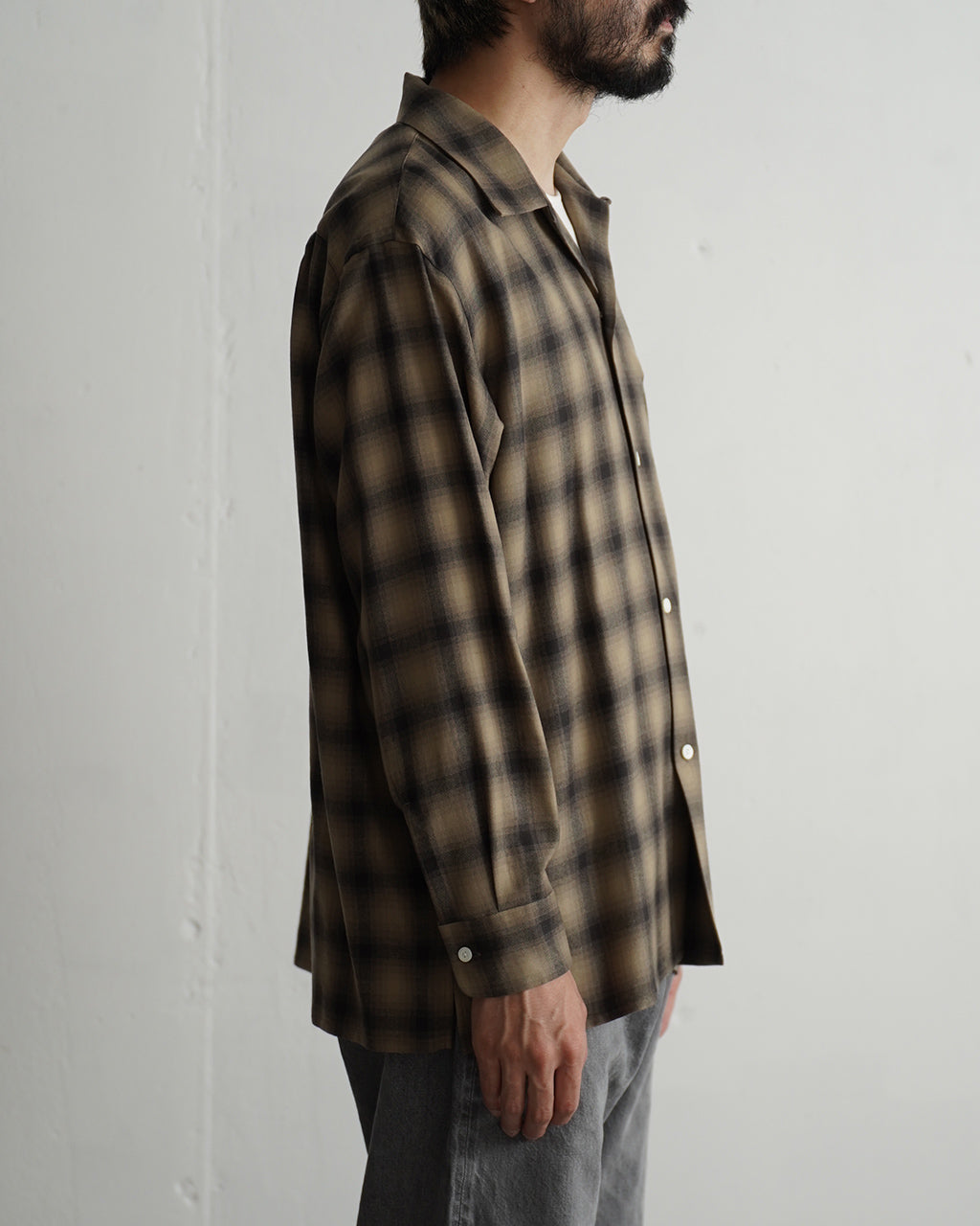 Wool Ombre Open Collared Shirt KS25FSH04