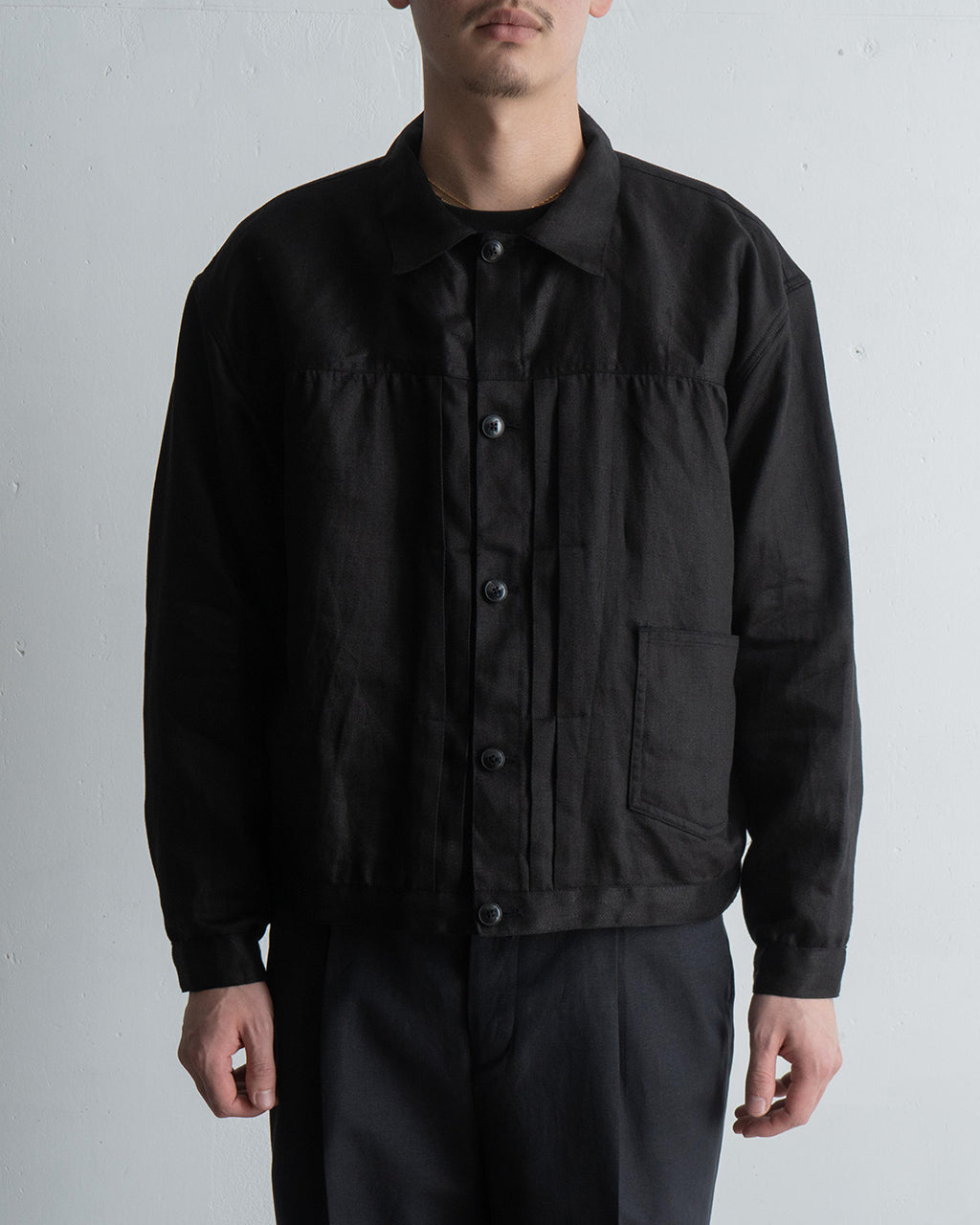KAPTAIN SUNSHINE 캡틴 선샤인 린넨 트래커 재킷 KS25SJK09 일본제 지장 린넨 새틴 샴브레이 Linen Tracker Jacket KS25SJK09【무료우송】