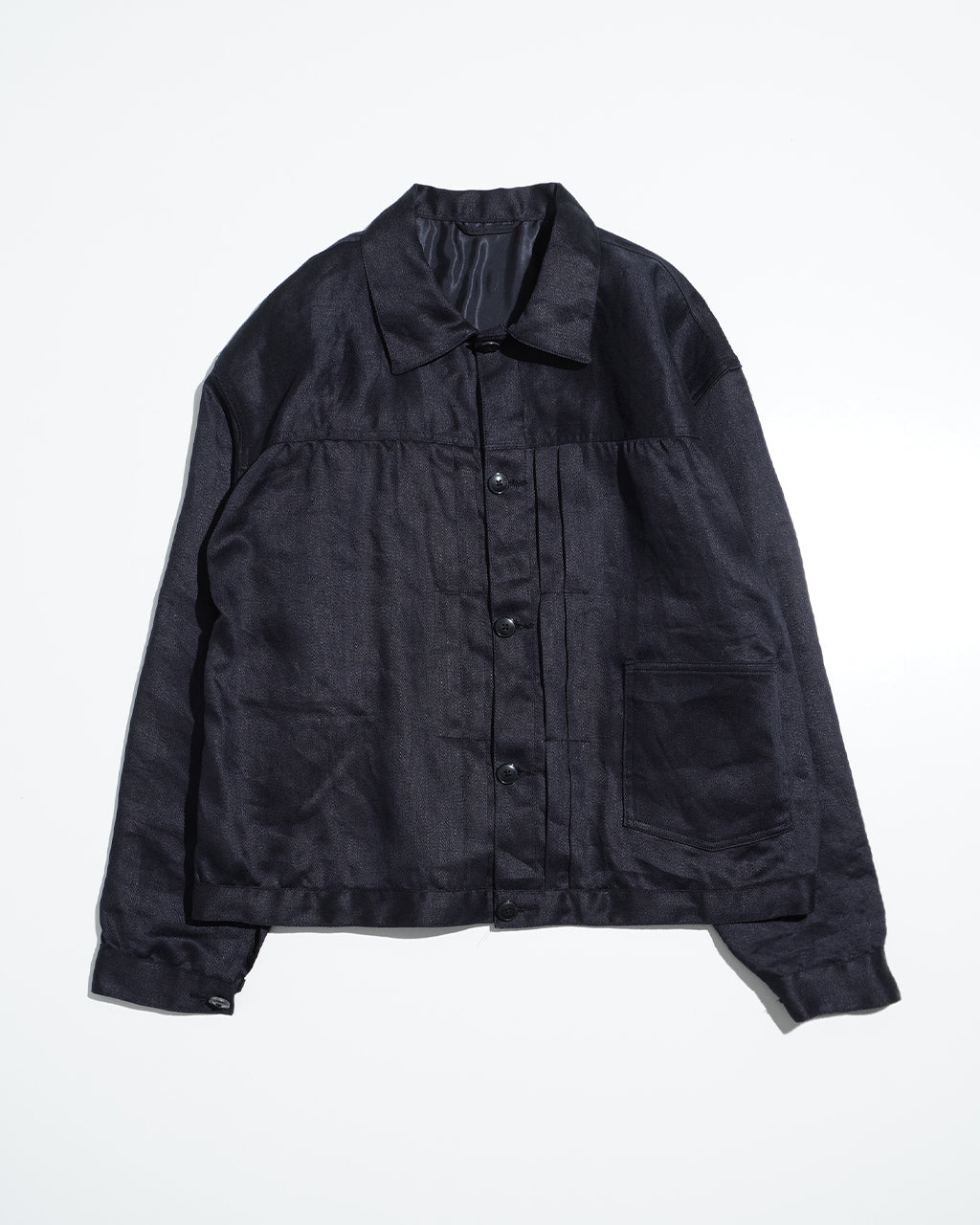 KAPTAIN SUNSHINE 캡틴 선샤인 린넨 트래커 재킷 KS25SJK09 일본제 지장 린넨 새틴 샴브레이 Linen Tracker Jacket KS25SJK09【무료우송】