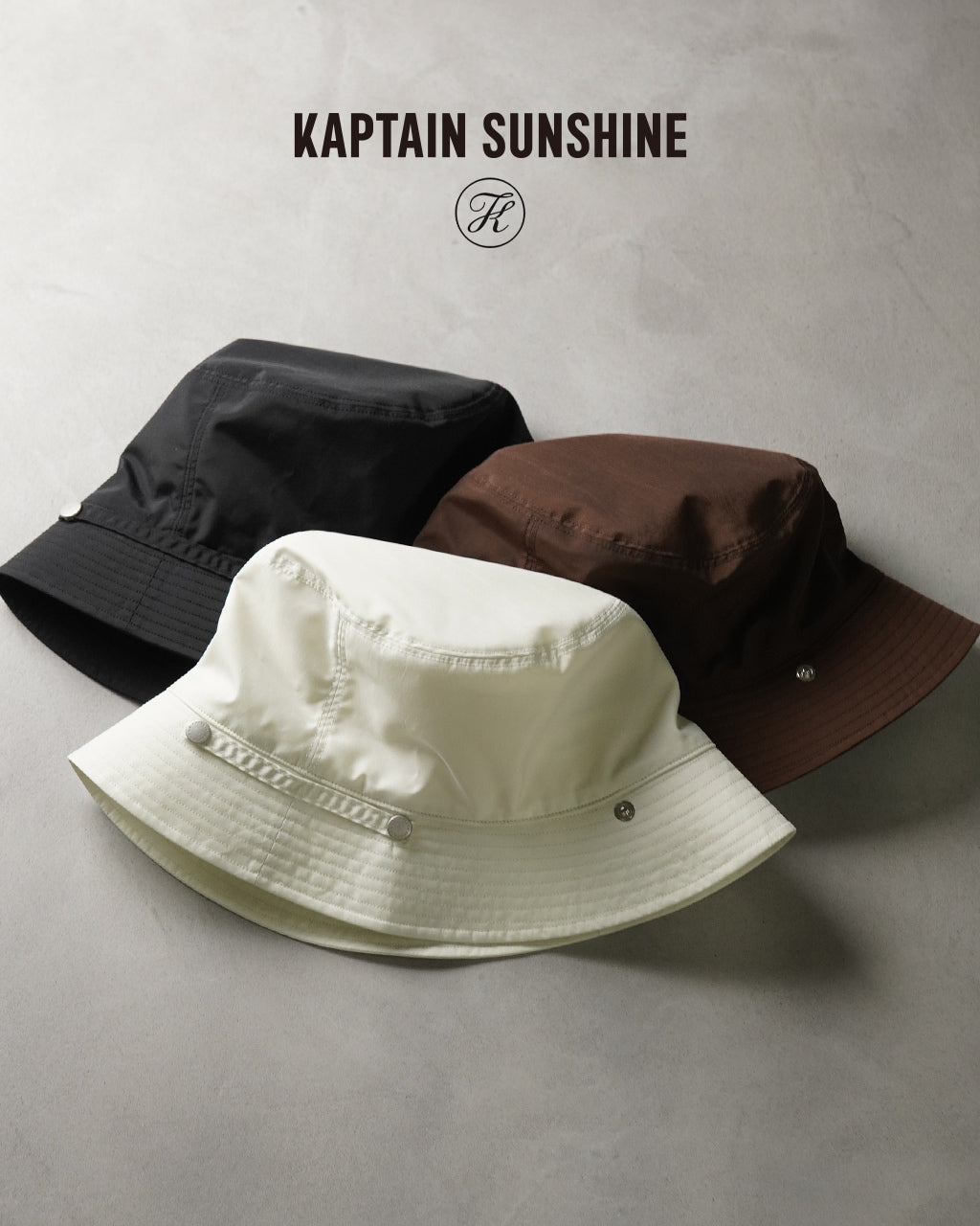 KAPTAIN SUNSHINE × KIJIMA TAKAYUKI 캡틴 선샤인 × 키지마 타카유키 버킷 모자 Bucket Hat 버킷 모자 모자 발수 KS25SKJ02【무료우송】