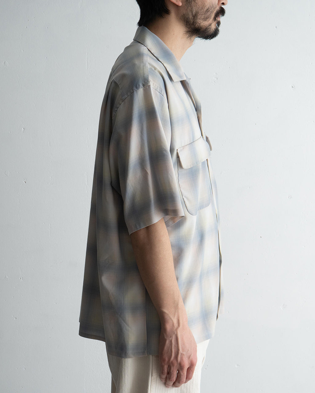【SALE!20%OFF】オープンカラー 半袖シャツ Open Collared SS Shirt サマーウール Super140's KS25SSH04