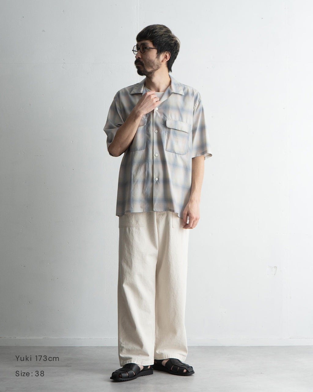 【SALE!20%OFF】オープンカラー 半袖シャツ Open Collared SS Shirt サマーウール Super140's KS25SSH04