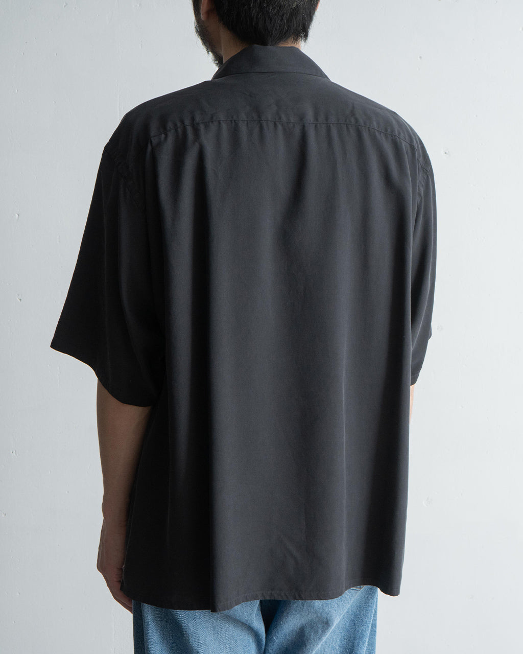 【SALE!20%OFF】オープンカラー 半袖シャツ Open Collared SS Shirt シルク100%ギャバジン スウェード起毛加工 KS25SSH10
