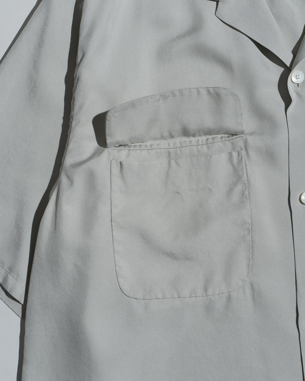 【SALE!20%OFF】オープンカラー 半袖シャツ Open Collared SS Shirt シルク100%ギャバジン スウェード起毛加工 KS25SSH10