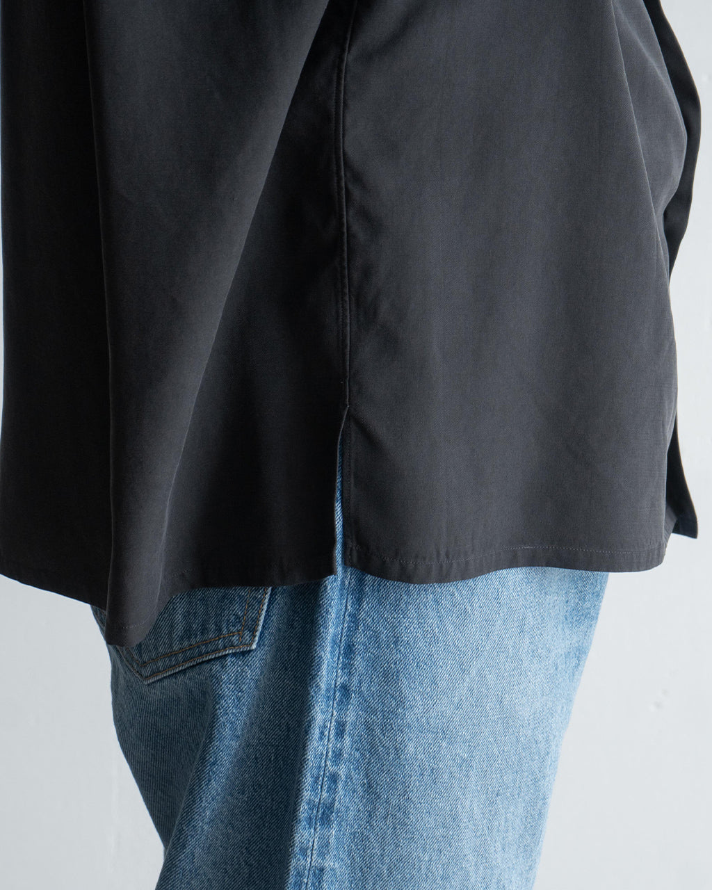 【SALE!20%OFF】オープンカラー 半袖シャツ Open Collared SS Shirt シルク100%ギャバジン スウェード起毛加工 KS25SSH10