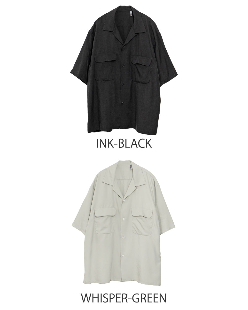 【SALE!20%OFF】オープンカラー 半袖シャツ Open Collared SS Shirt シルク100%ギャバジン スウェード起毛加工 KS25SSH10