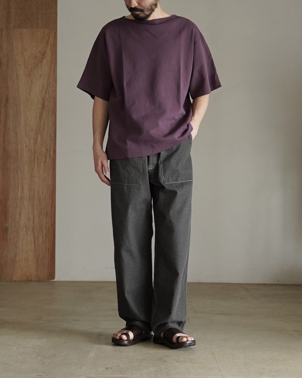 Washi Tenjiku Boatneck Half-sleeve Tee KS26SCS14