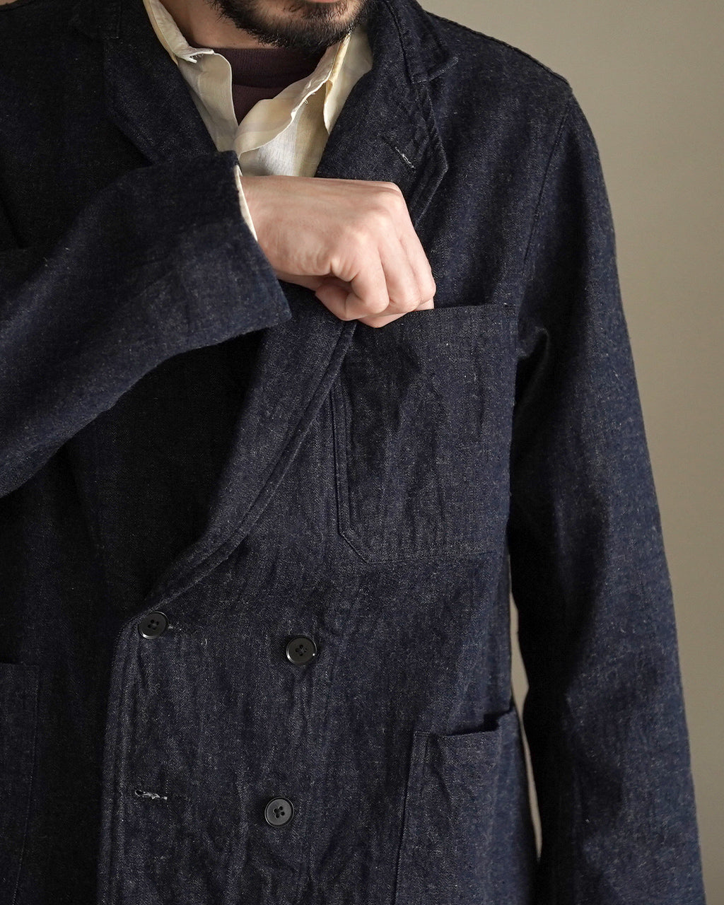 Cotton Linen Denim DB Take Easy Jacket KS26SJK33