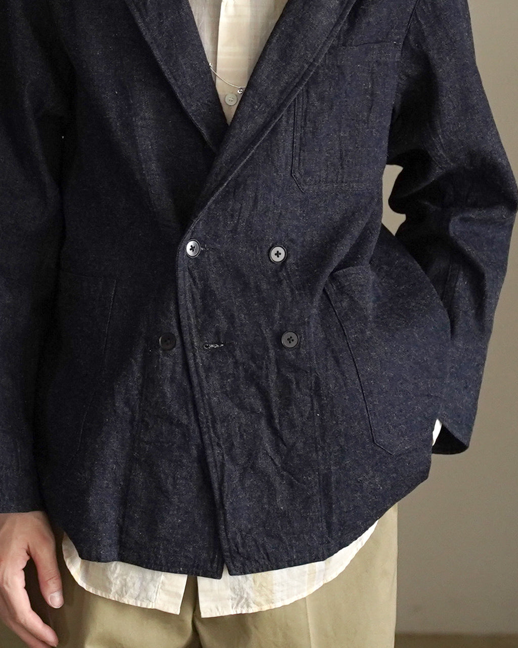 Cotton Linen Denim DB Take Easy Jacket KS26SJK33