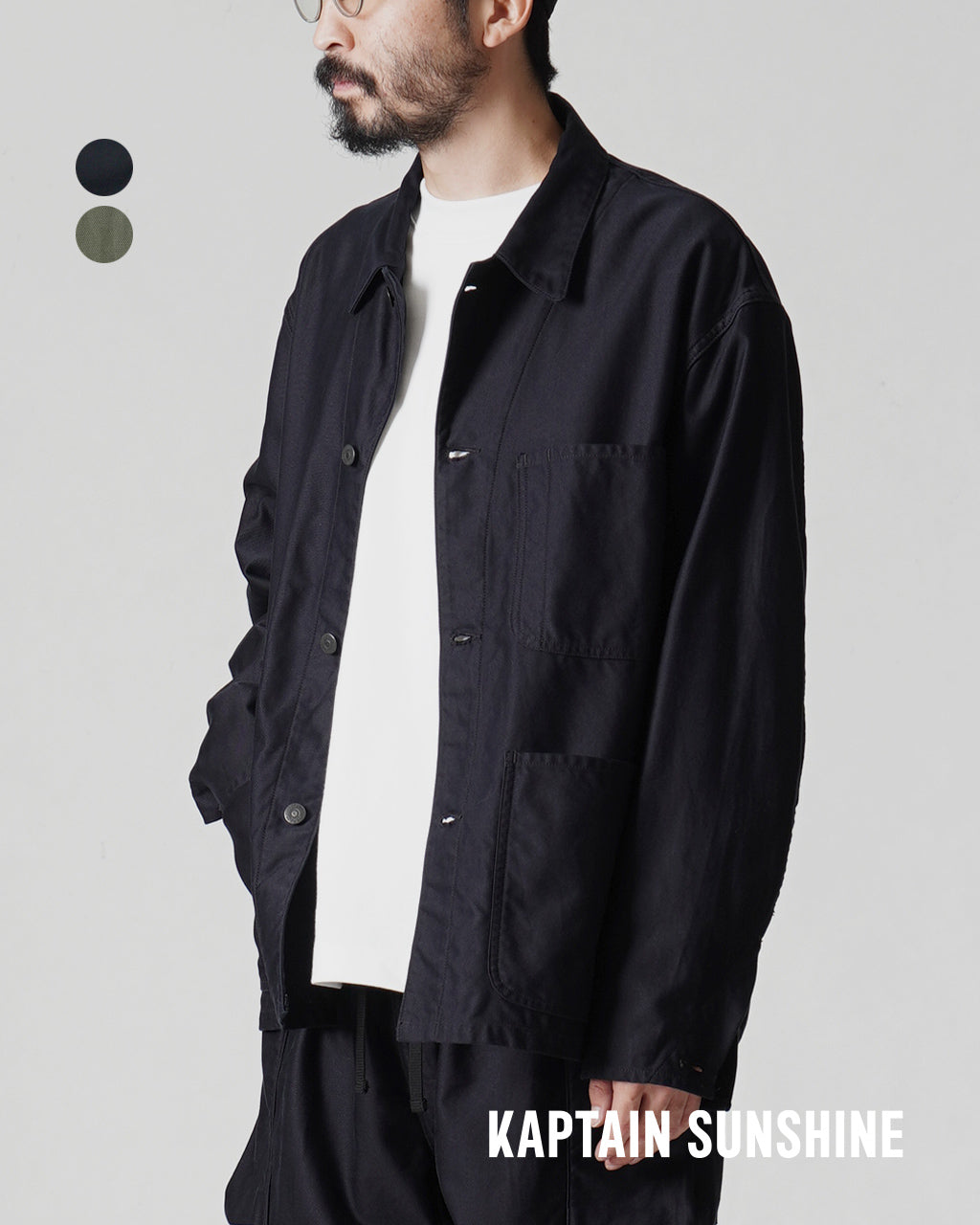 KAPTAIN SUNSHINE キャプテンサンシャイン カバーオール ジャケット Coverall Jacket コットン 綿 グリーン ネイビー  紺 メンズ KS24FJK13【送料無料】【クーポン対象外】