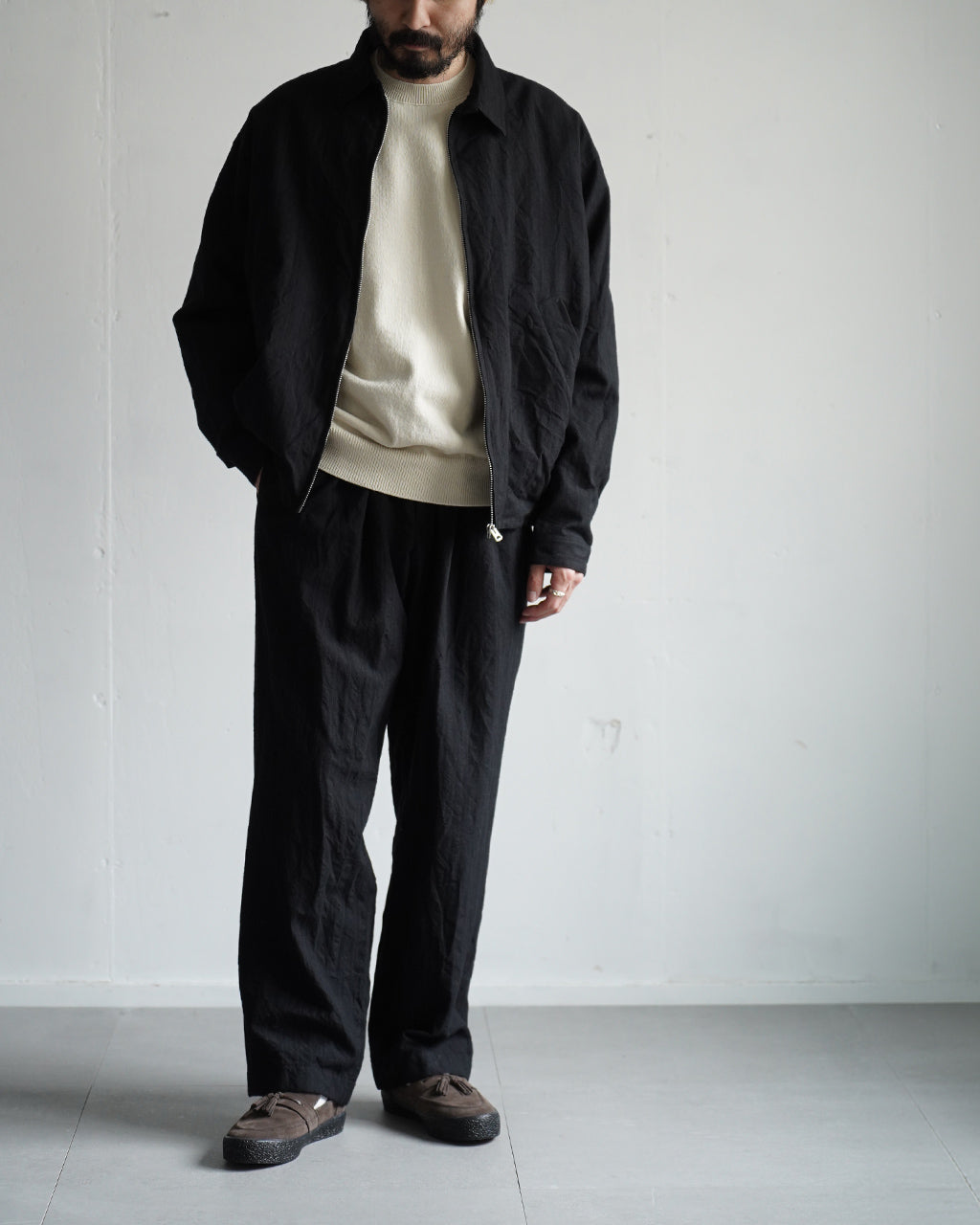 Wool Stripe Zip Blouson KS26FJK21