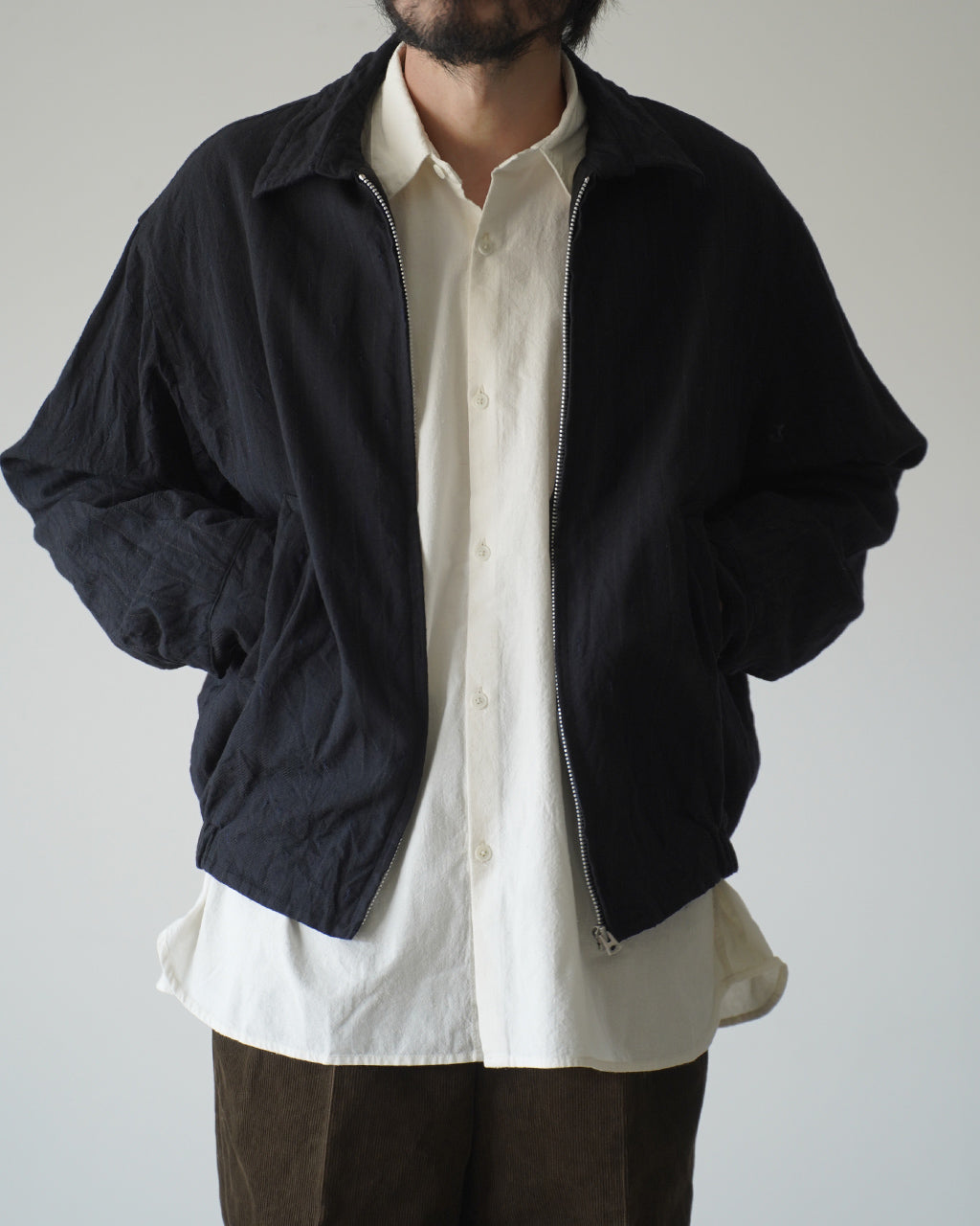 Wool Stripe Zip Blouson KS26FJK21