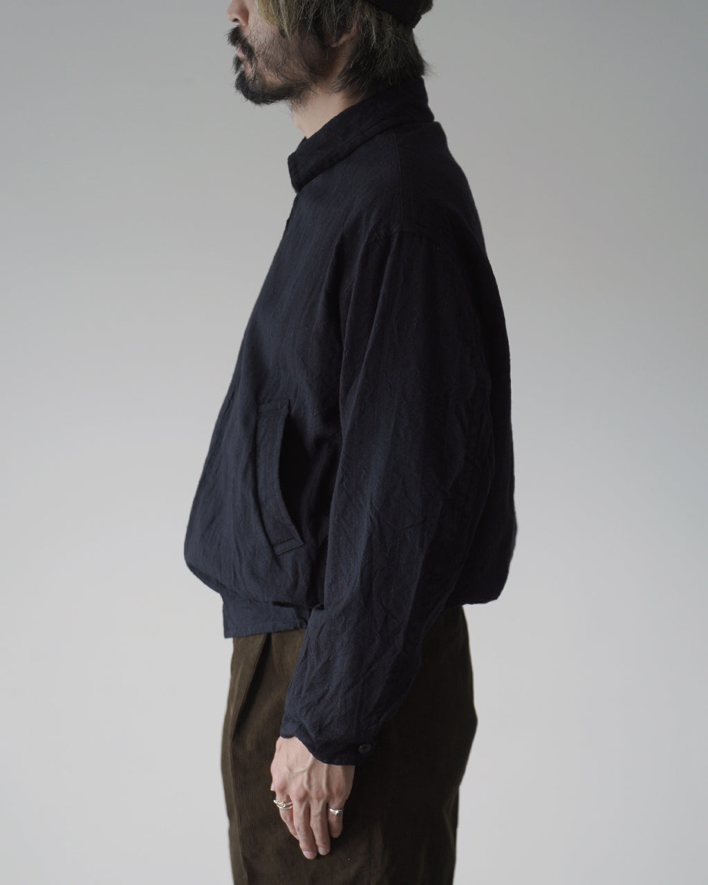 Wool Stripe Zip Blouson KS26FJK21