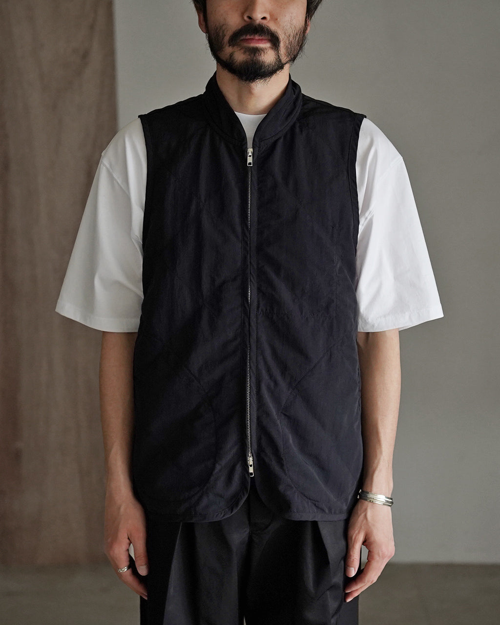 BLACK EDITION UNWADDED ZIPPED HIGH NECK GILET MENS LV13008