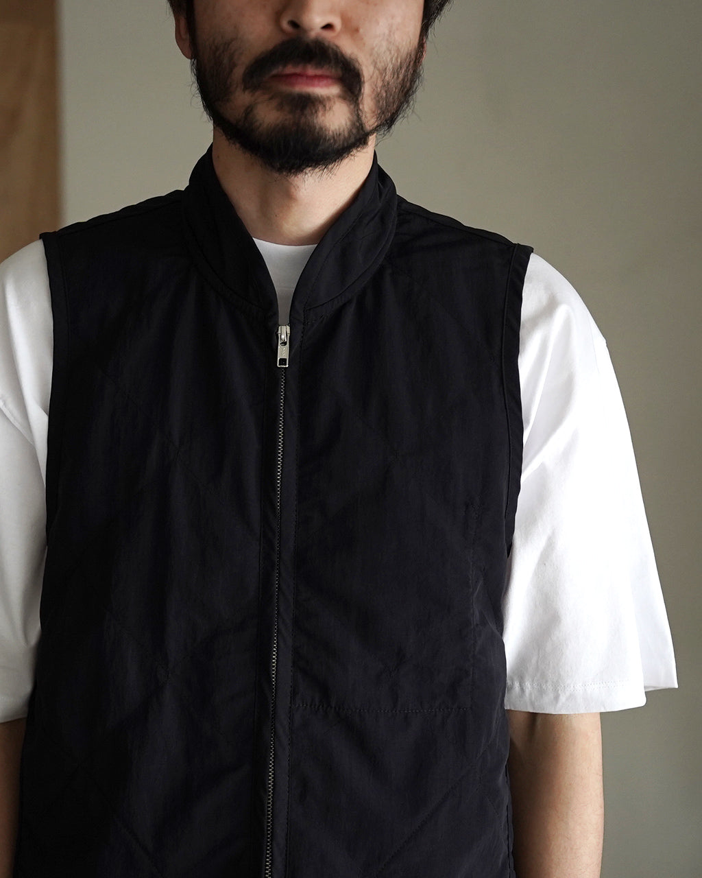 BLACK EDITION UNWADDED ZIPPED HIGH NECK GILET MENS LV13008