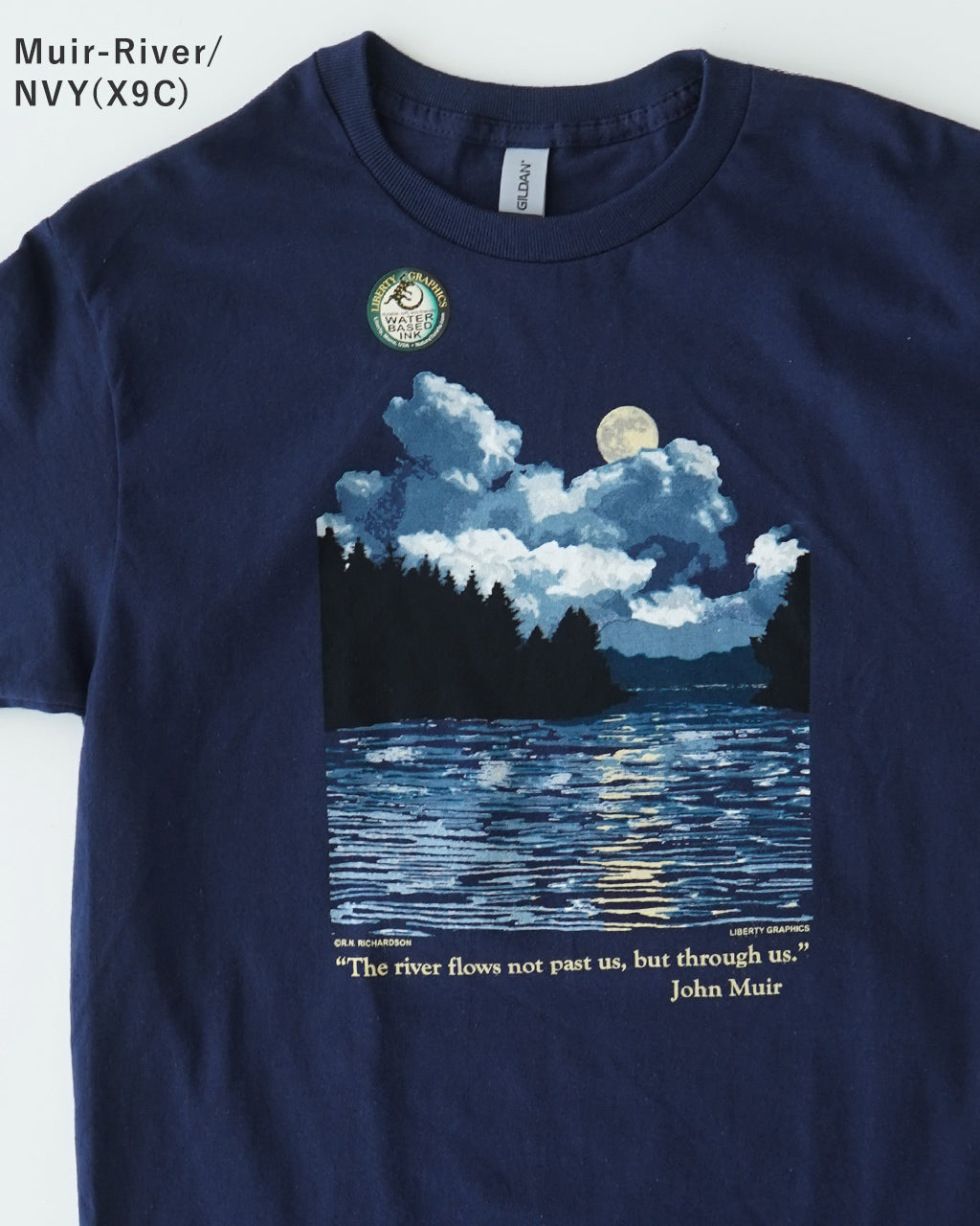 LIBERTY GRAPHICS リバティーグラフィックス 半袖Tシャツ グラフィックT クルーネック 天文学 宇宙 自然 植物 花 コットン 丸胴 カットソー