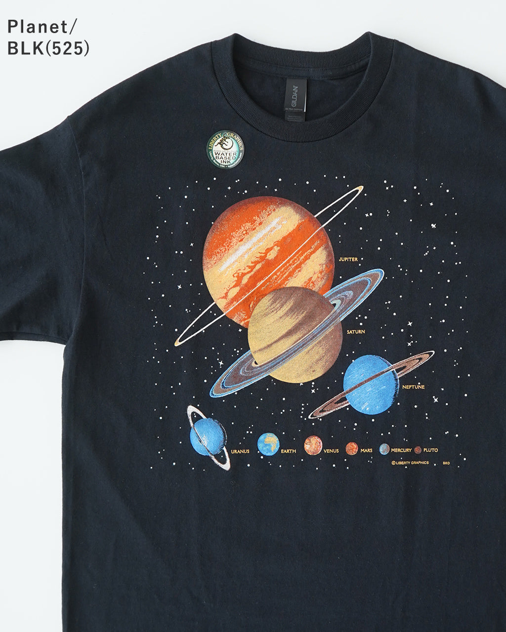 LIBERTY GRAPHICS リバティーグラフィックス 半袖Tシャツ グラフィックT クルーネック 天文学 宇宙 自然 植物 花 コットン 丸胴 カットソー