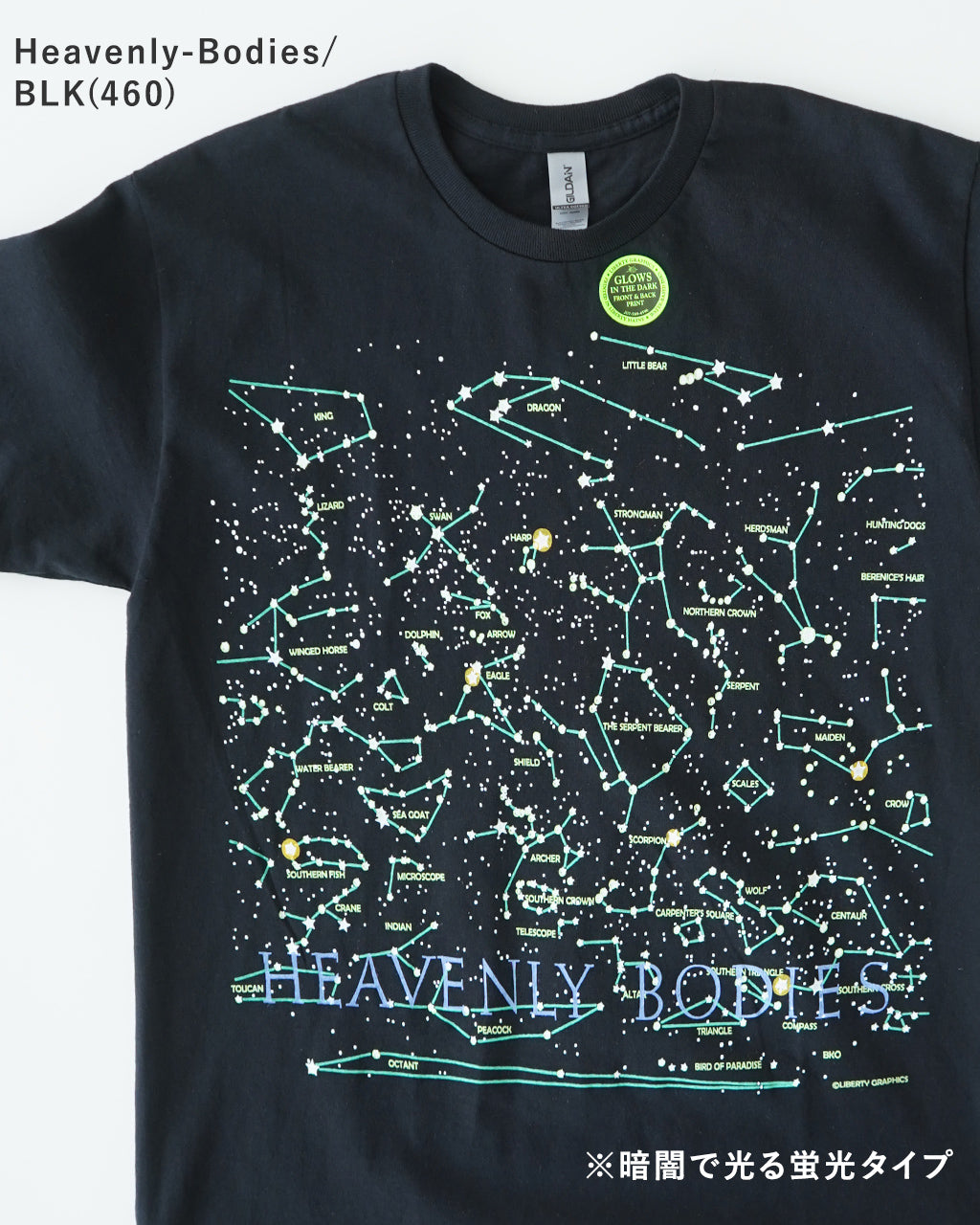 LIBERTY GRAPHICS リバティーグラフィックス 半袖Tシャツ グラフィックT クルーネック 天文学 宇宙 自然 植物 花 コットン 丸胴 カットソー