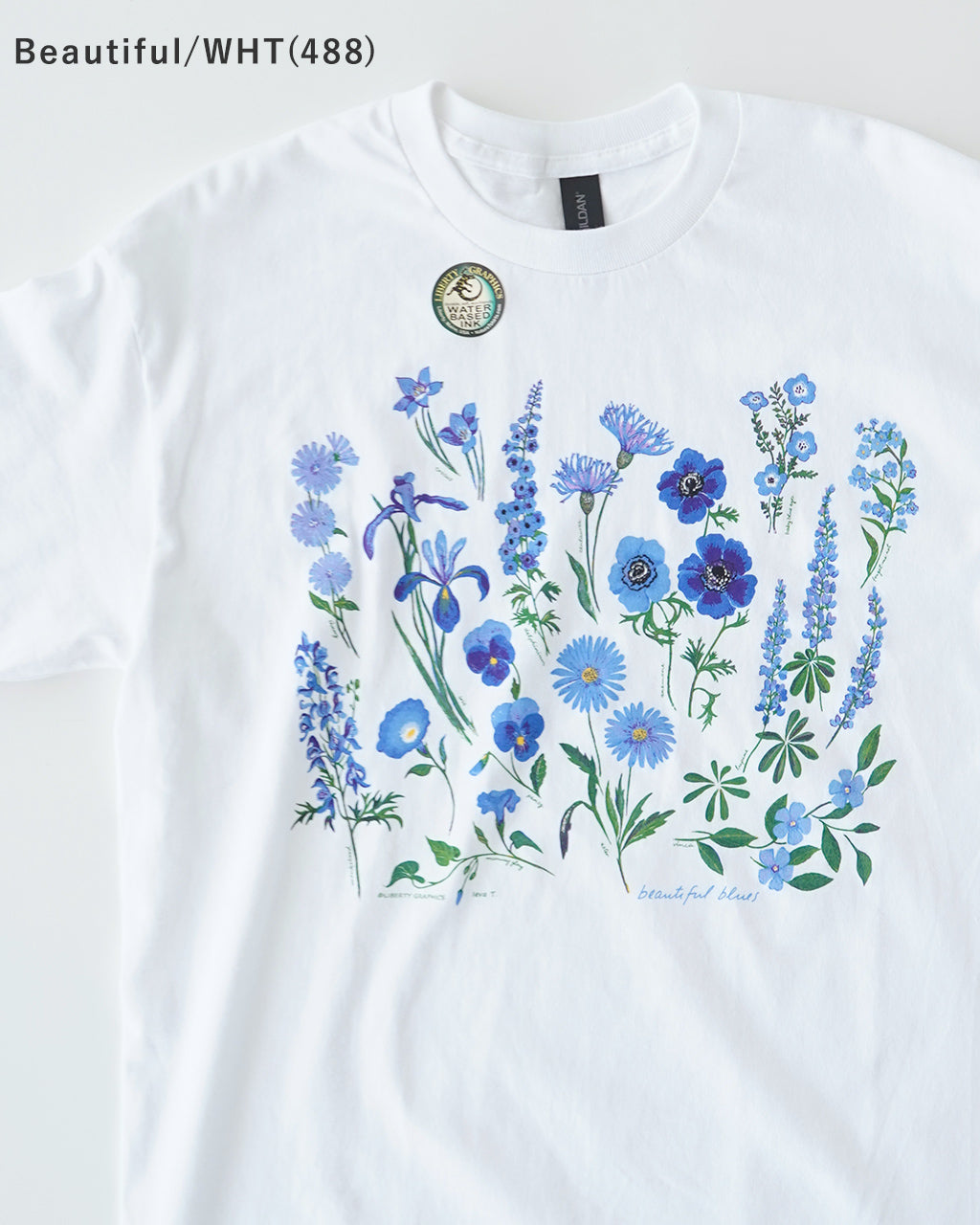 LIBERTY GRAPHICS リバティーグラフィックス 半袖Tシャツ グラフィックT クルーネック 天文学 宇宙 自然 植物 花 コットン 丸胴 カットソー
