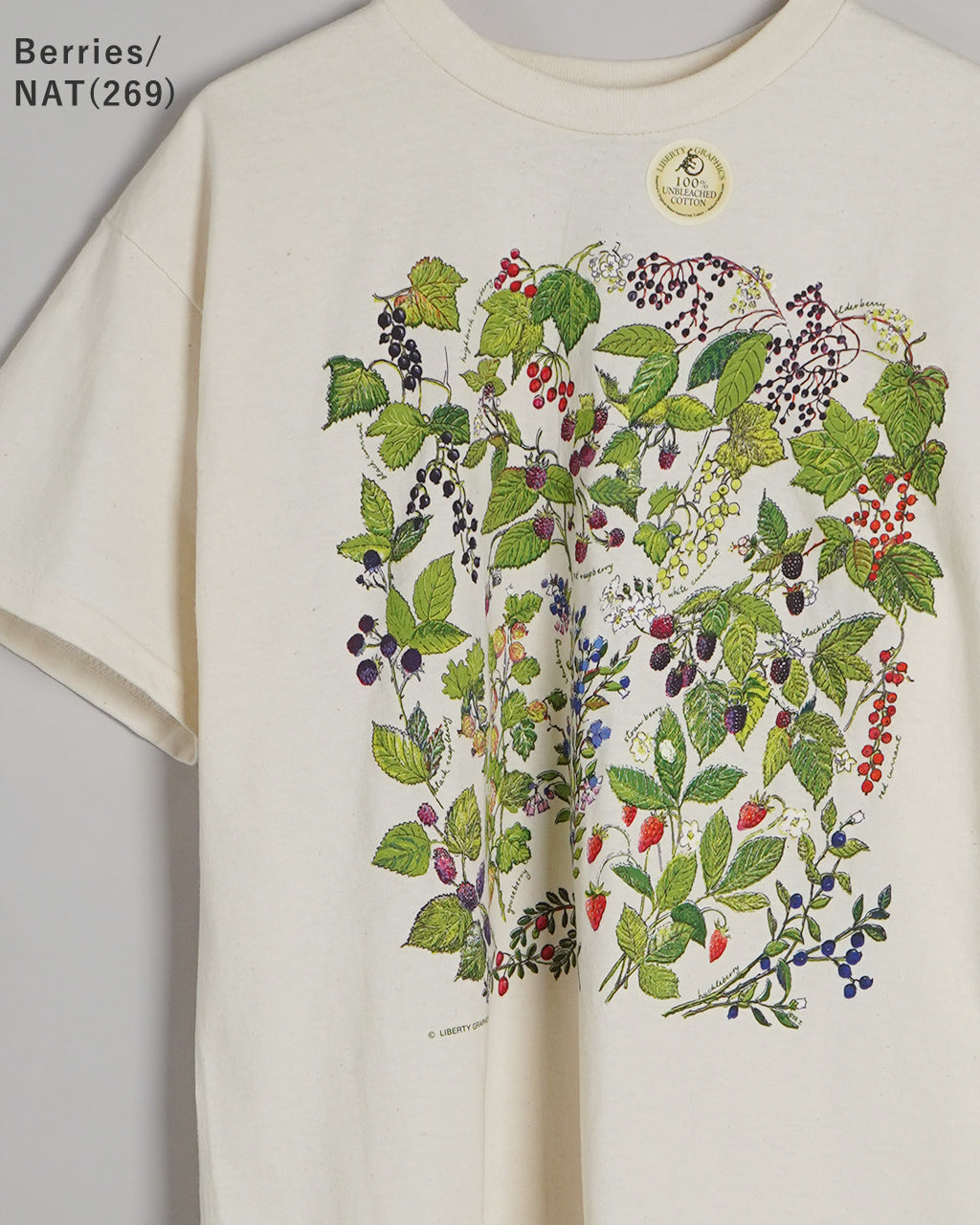 LIBERTY GRAPHICS リバティーグラフィックス 半袖Tシャツ グラフィックT クルーネック 天文学 宇宙 自然 植物 花 コットン 丸胴 カットソー