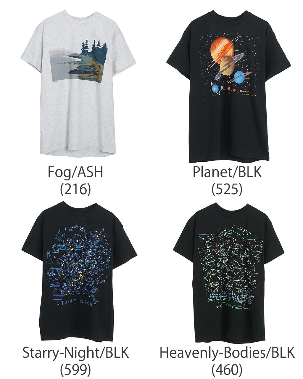 LIBERTY GRAPHICS リバティーグラフィックス 半袖Tシャツ グラフィックT クルーネック 天文学 宇宙 自然 植物 花 コットン 丸胴 カットソー